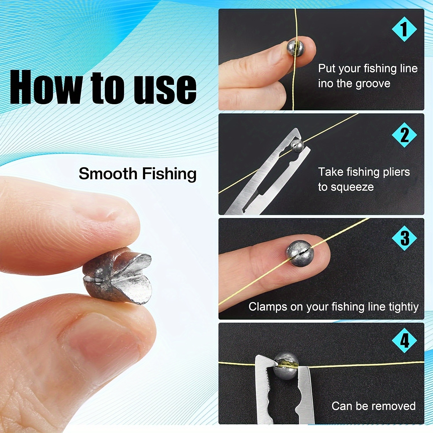 100pcs/box Fishing Weights Kit - Freshwater Fishing Kit บทวิจารณ์และราคา