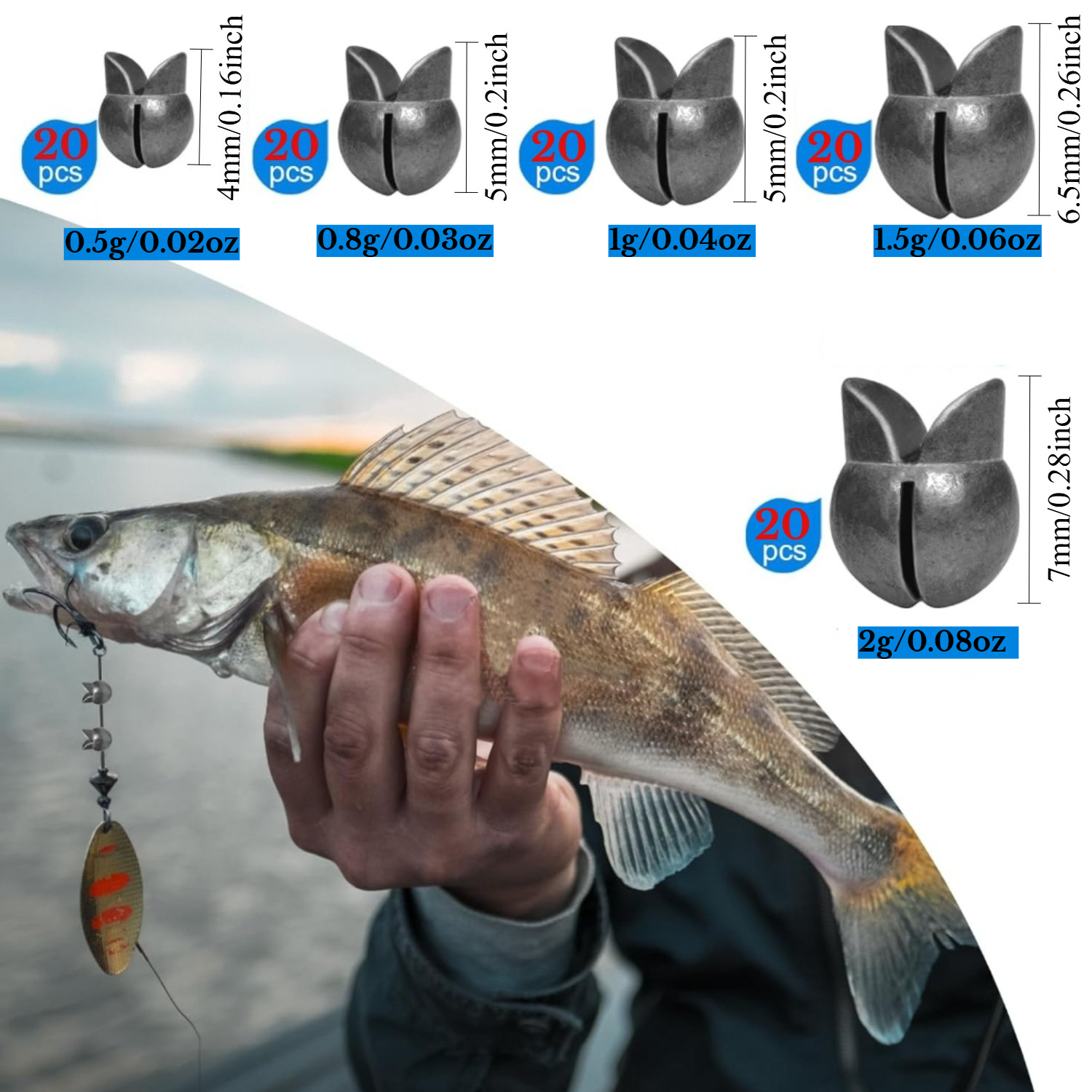 100pcs/box Fishing Weights Kit - Freshwater Fishing Kit บทวิจารณ์และราคา
