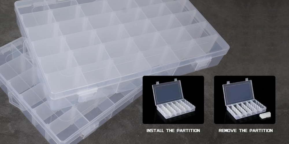 2Pcs Clear Plastic Storage Box - Tackle Box บทวิจารณ์และราคา