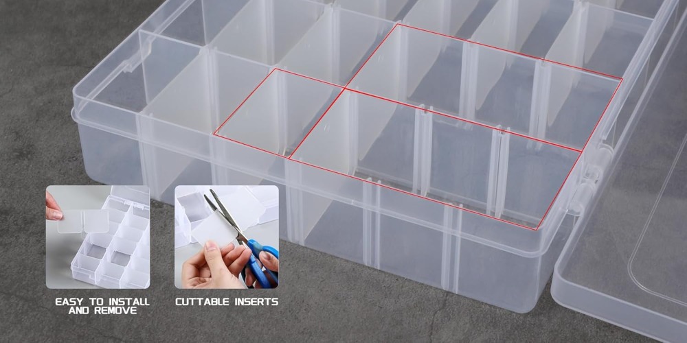 2Pcs Clear Plastic Storage Box - Tackle Box บทวิจารณ์และราคา