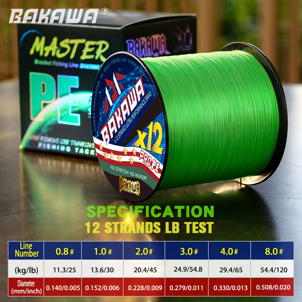 BAKAWA 12 strands 300M fishing - Fishing Equipment In Japanese บทวิจารณ์และราคา
