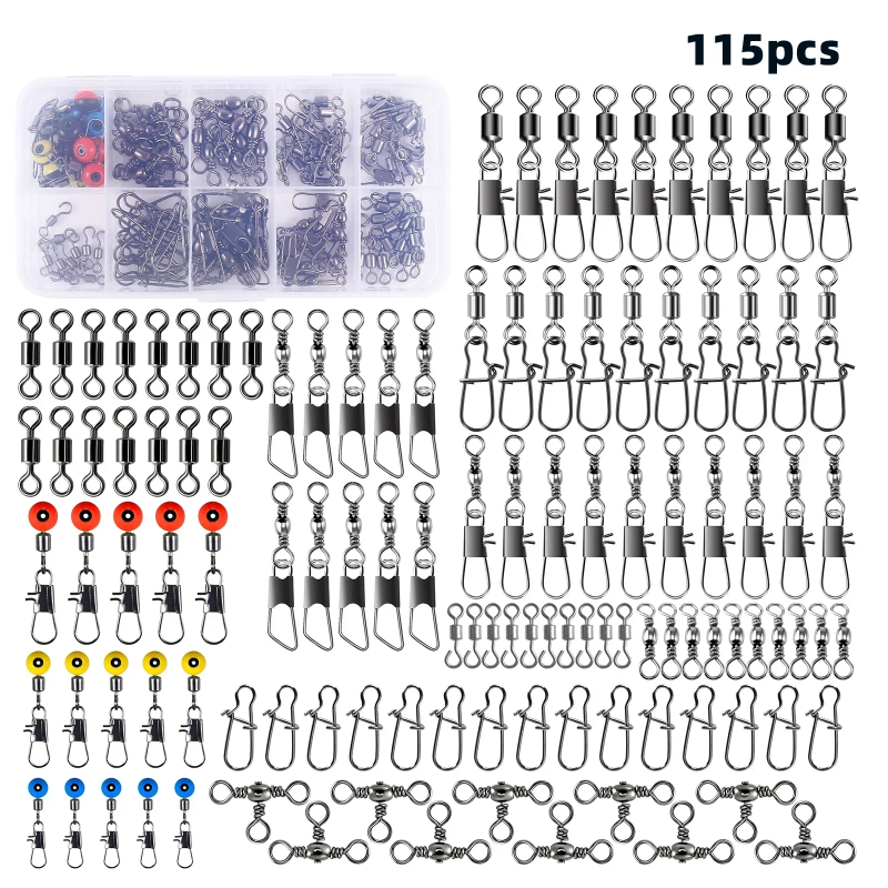 115pcs Fishing Swivel Connecto - Freshwater Fishing Kit บทวิจารณ์และราคา