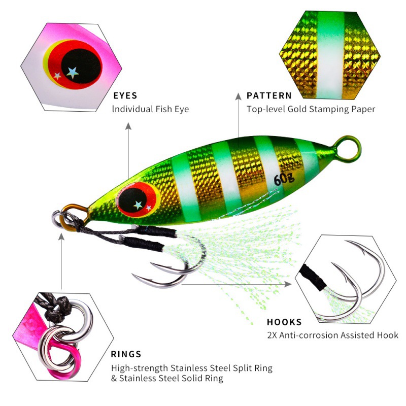 Metal Slow Jig Lure Hard Artif - Jig Head Lure บทวิจารณ์และราคา