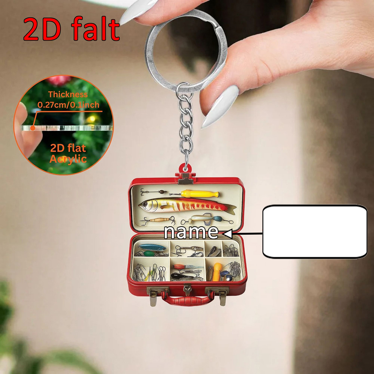 Custom Name 2D Flat Acrylic Fi - Tackle Box บทวิจารณ์และราคา