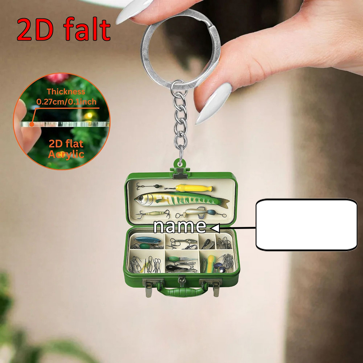 Custom Name 2D Flat Acrylic Fi - Tackle Box บทวิจารณ์และราคา
