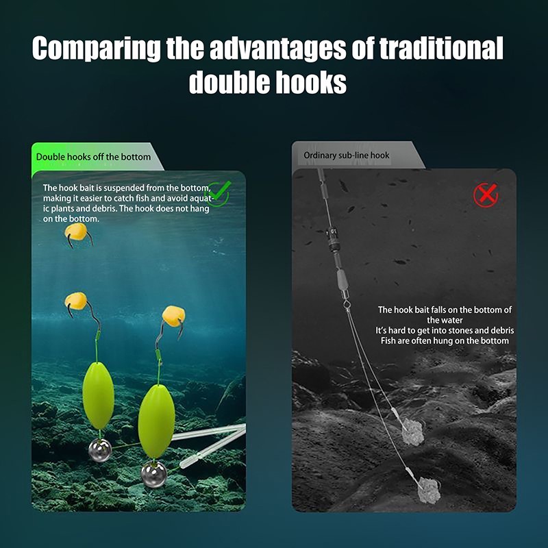 Double Hook Fishing Hair Rigs  - Fishing Equipment Jet บทวิจารณ์และราคา